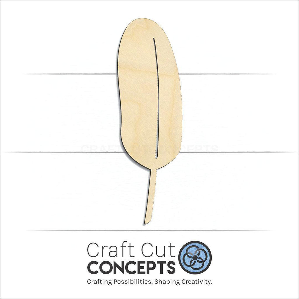 Craft Cut Concepts Logo under a wood Feather-2 craft shape and blank