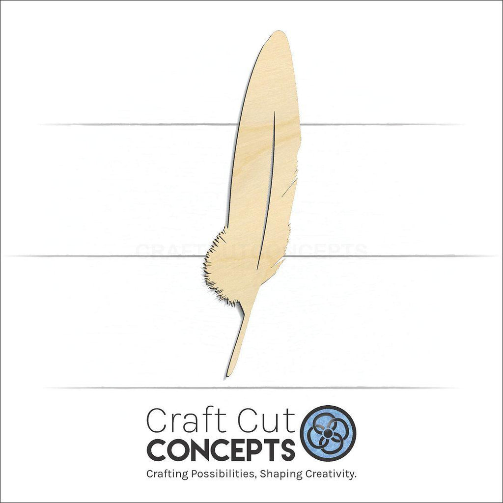 Craft Cut Concepts Logo under a wood Feather-4 craft shape and blank