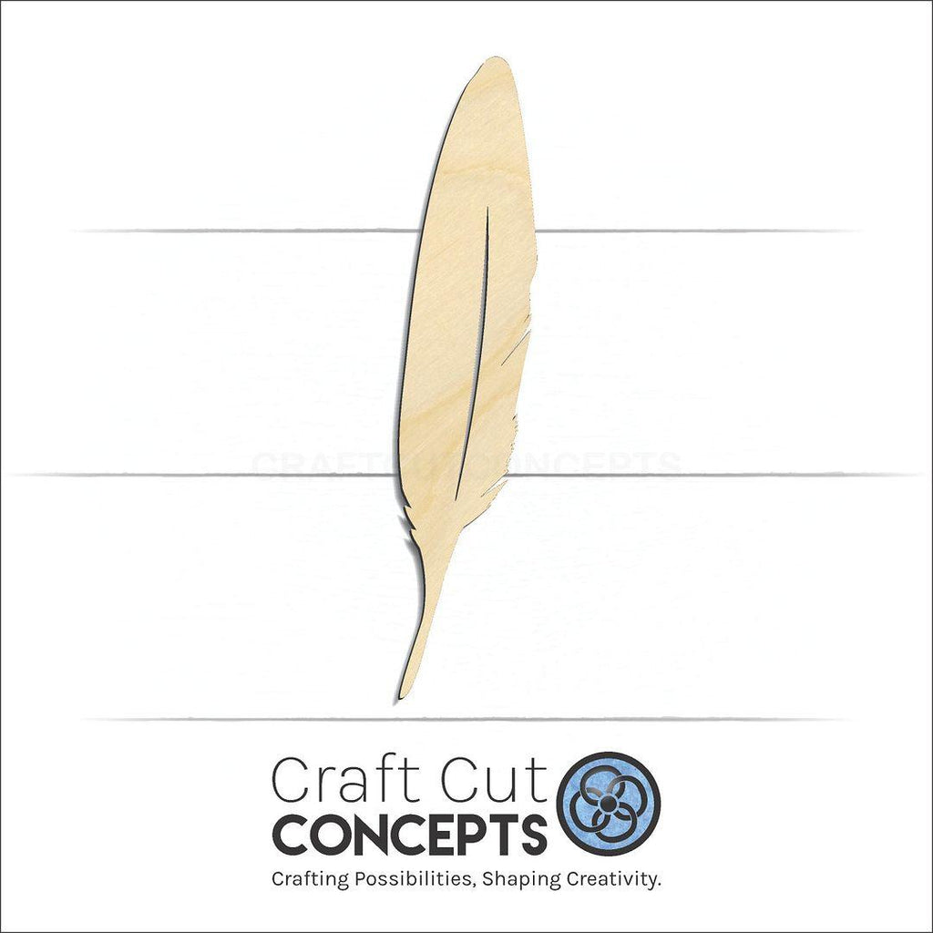 Craft Cut Concepts Logo under a wood Feather-5 craft shape and blank