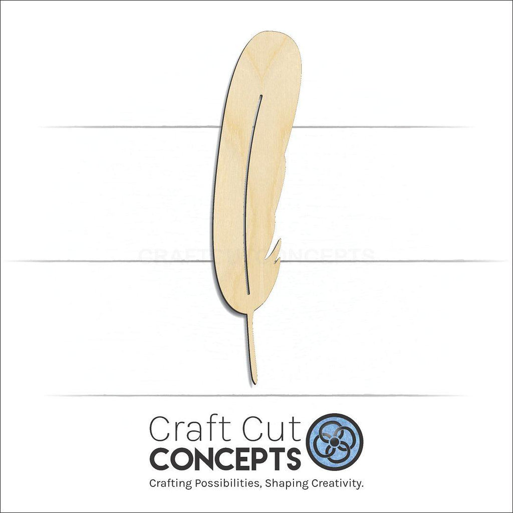 Craft Cut Concepts Logo under a wood Feather-7 craft shape and blank