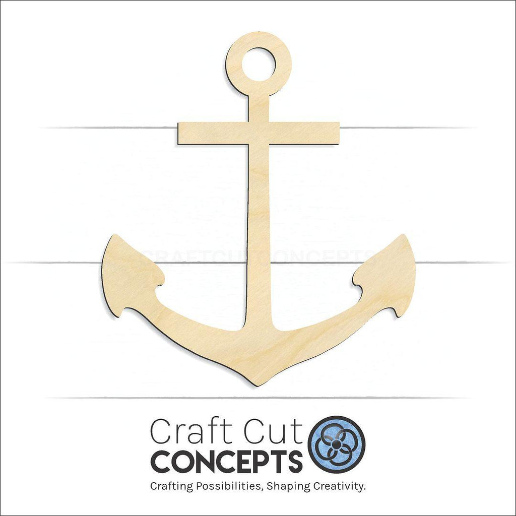 Craft Cut Concepts Logo under a wood Anchor-2 craft shape and blank