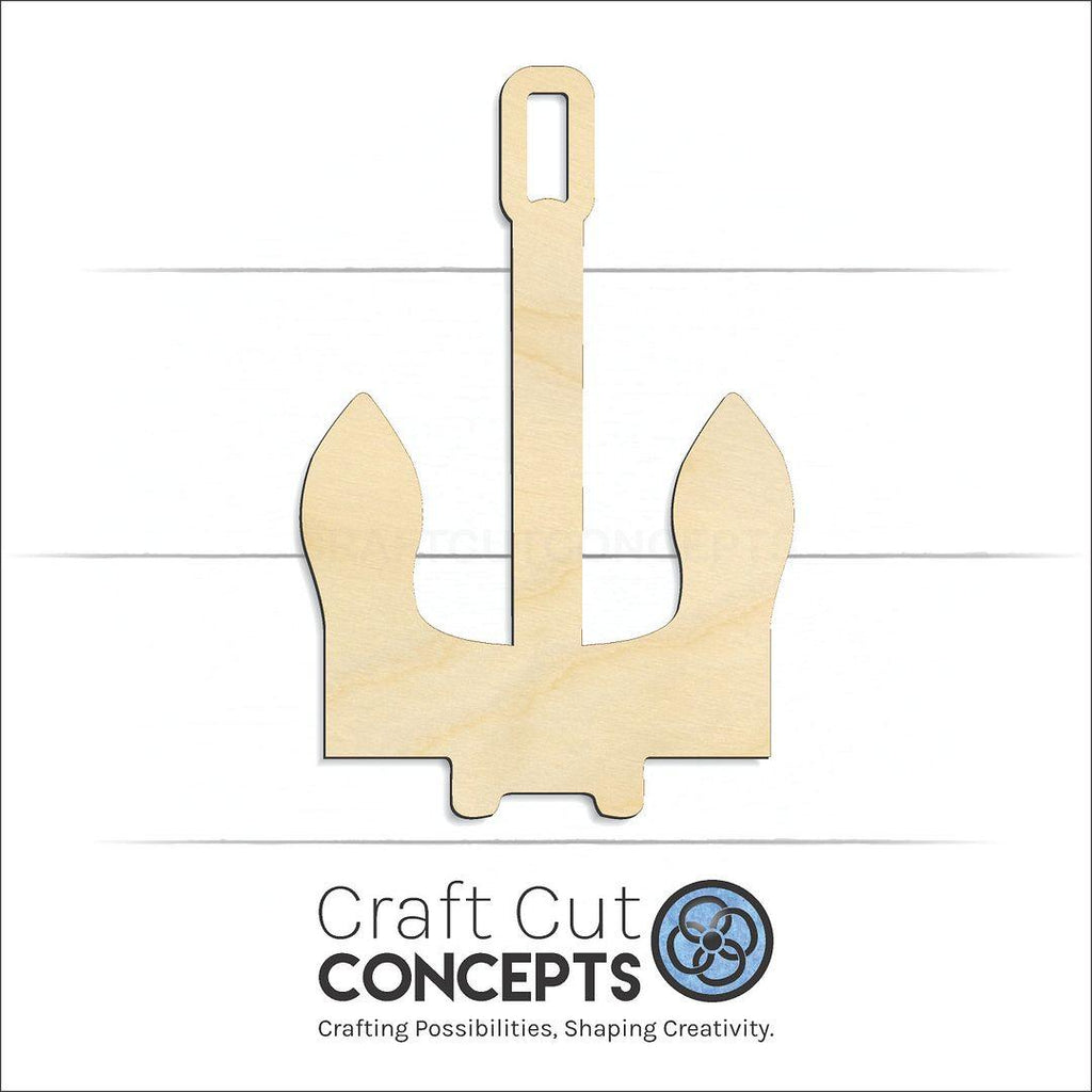 Craft Cut Concepts Logo under a wood Anchor-3 craft shape and blank