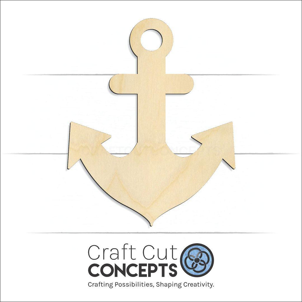 Craft Cut Concepts Logo under a wood Anchor-5 craft shape and blank