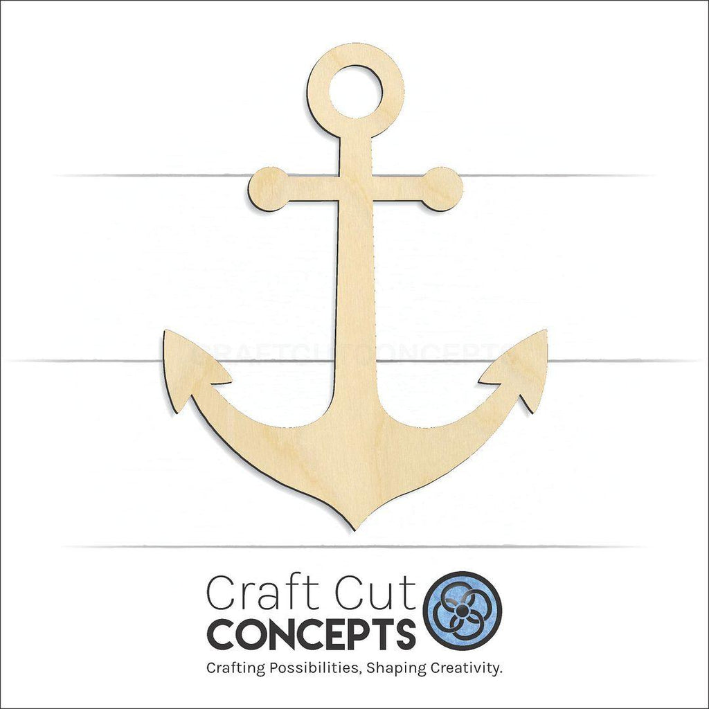 Craft Cut Concepts Logo under a wood Anchor craft shape and blank