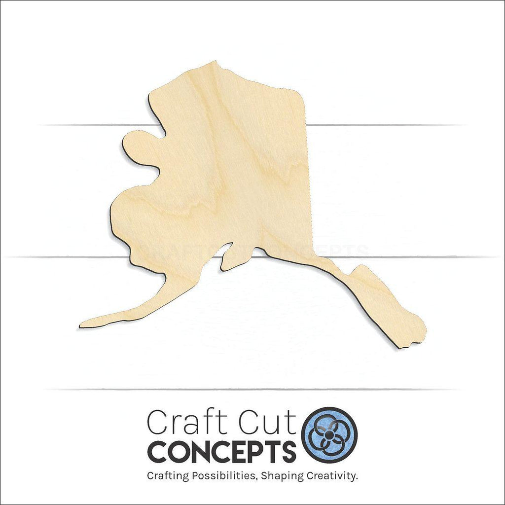 Craft Cut Concepts Logo under a wood State - Alaska CRAFTY craft shape and blank