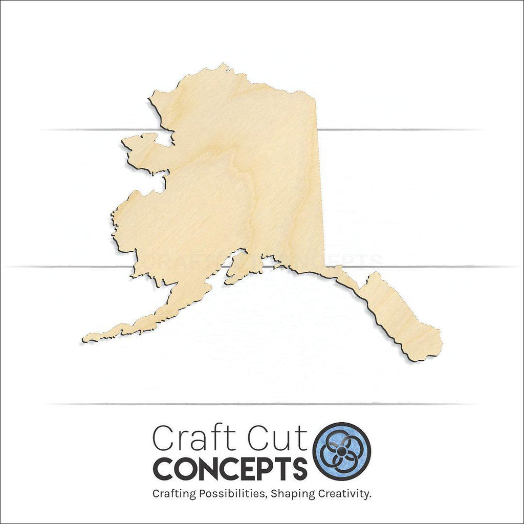 Craft Cut Concepts Logo under a wood State - Alaska craft shape and blank