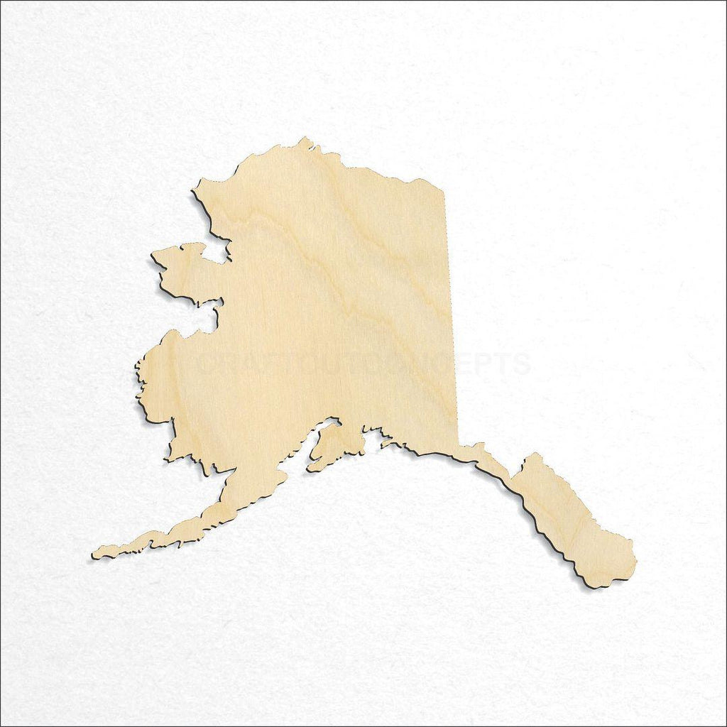Wooden State - Alaska craft shape available in sizes of 4 inch and up