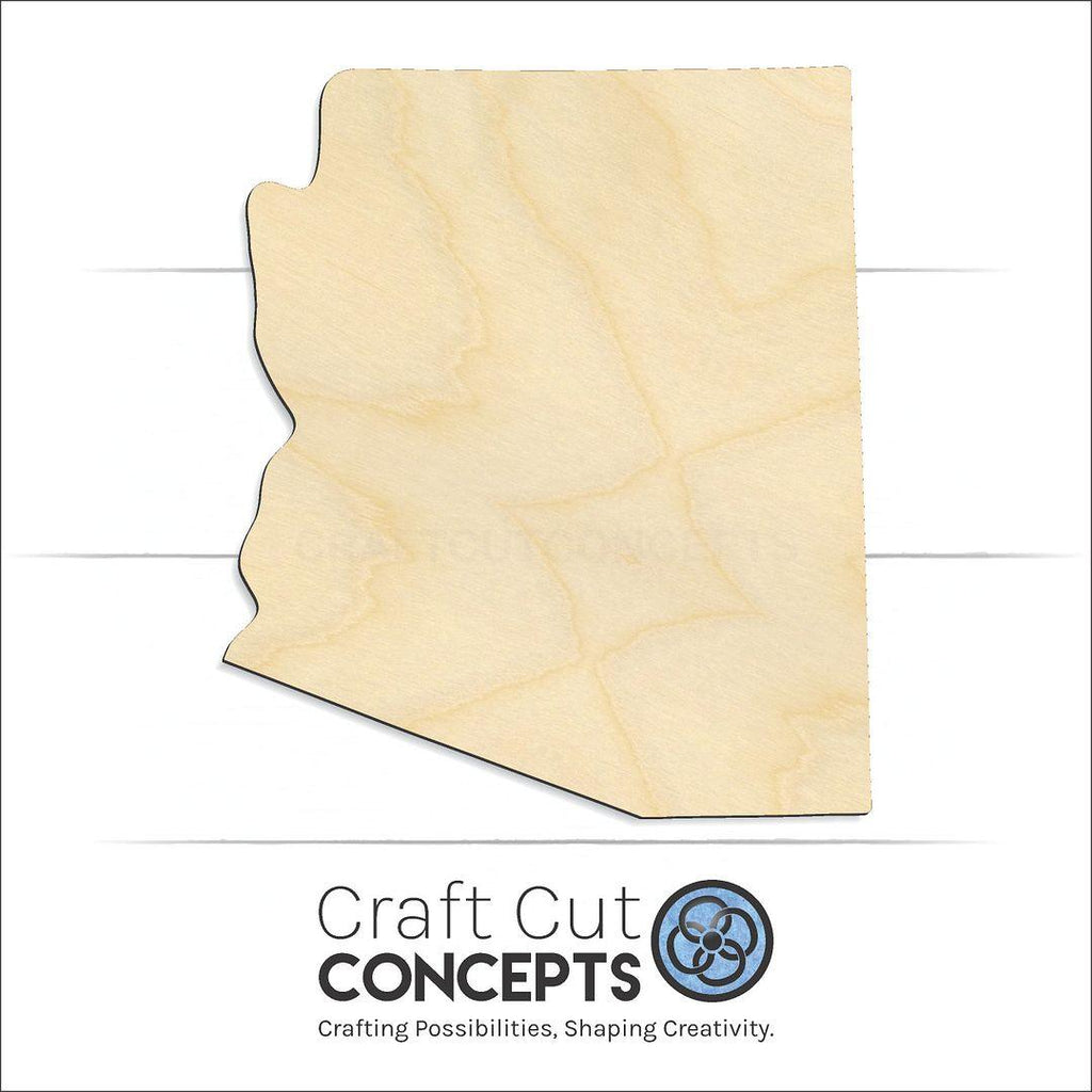 Craft Cut Concepts Logo under a wood State - Arizona CRAFTY craft shape and blank