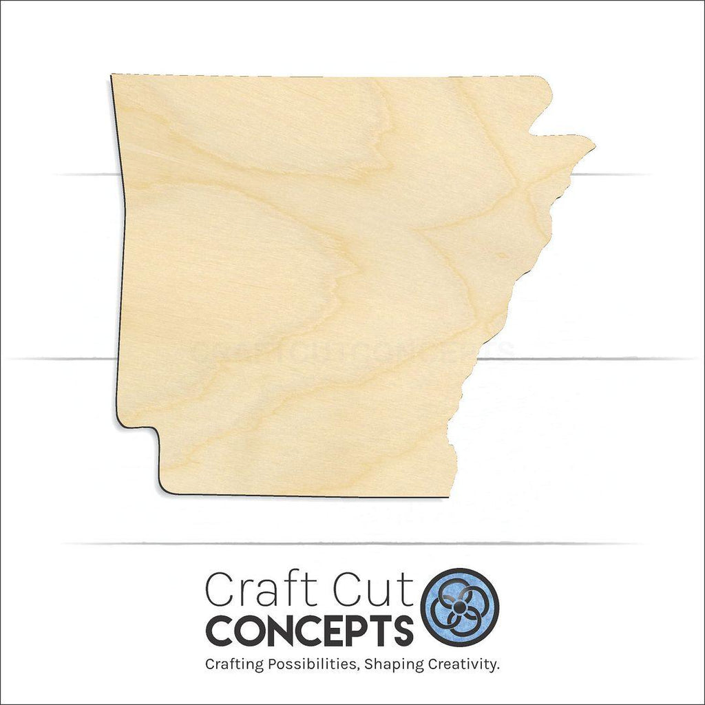 Craft Cut Concepts Logo under a wood State - Arkansas CRAFTY craft shape and blank