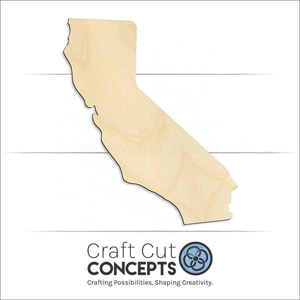 Craft Cut Concepts Logo under a wood State - California CRAFTY craft shape and blank