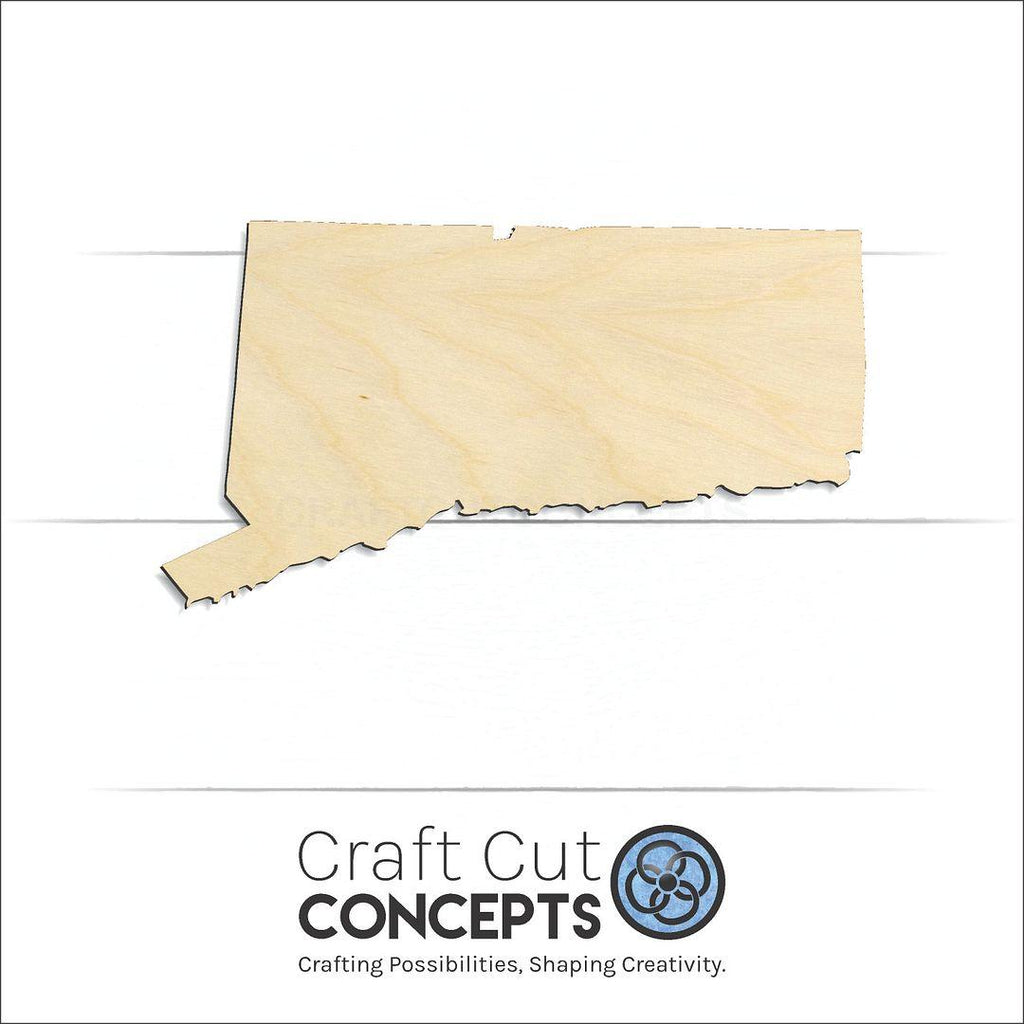 Craft Cut Concepts Logo under a wood State - Conneticut craft shape and blank