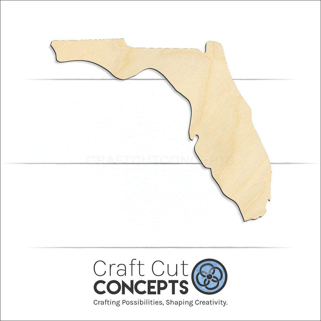 Craft Cut Concepts Logo under a wood State - Florida CRAFTY craft shape and blank