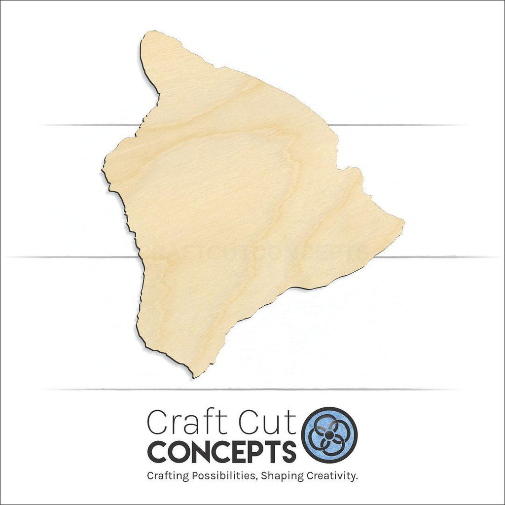 Craft Cut Concepts Logo under a wood State - Hawaiin island Big Island craft shape and blank