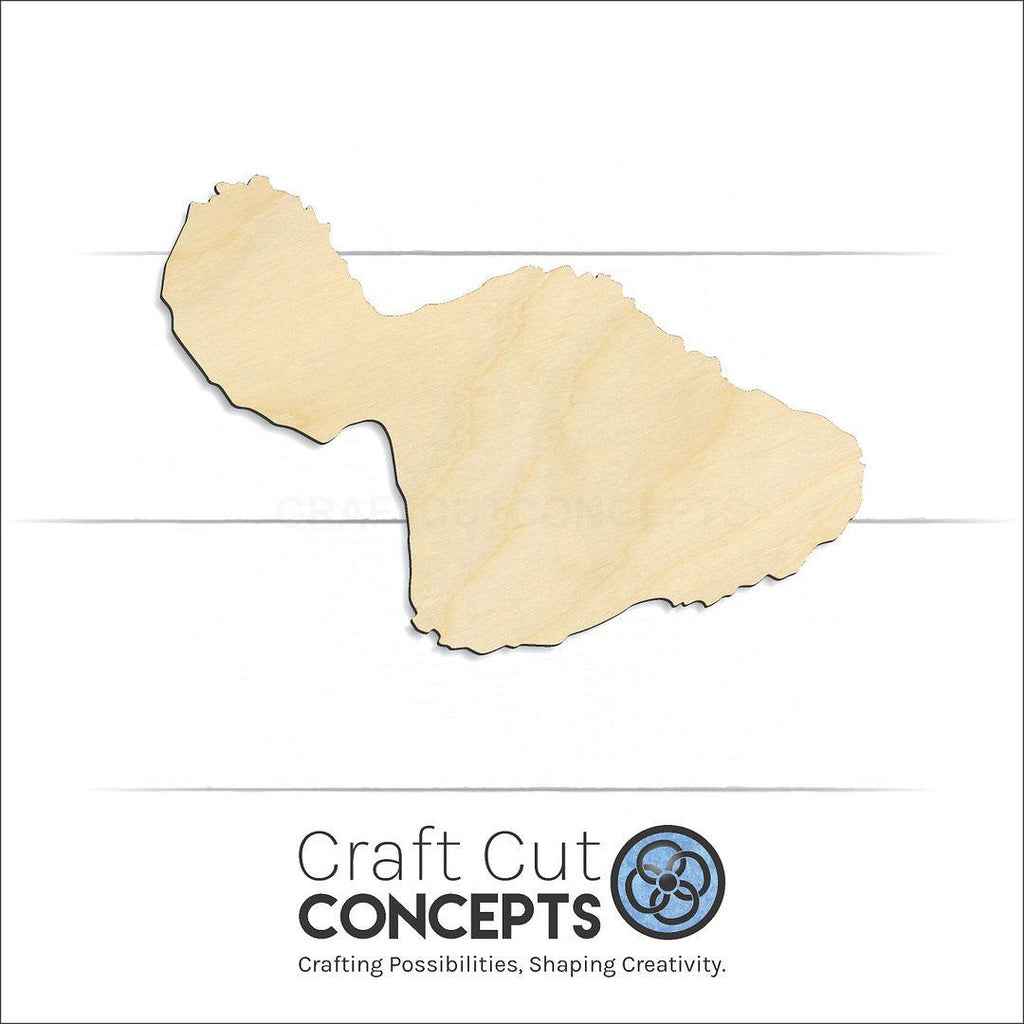 Craft Cut Concepts Logo under a wood State - Hawaiin island Maui craft shape and blank