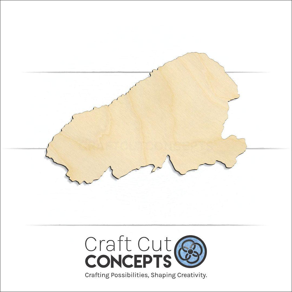 Craft Cut Concepts Logo under a wood State - Hawaiin island Kahoolawe craft shape and blank