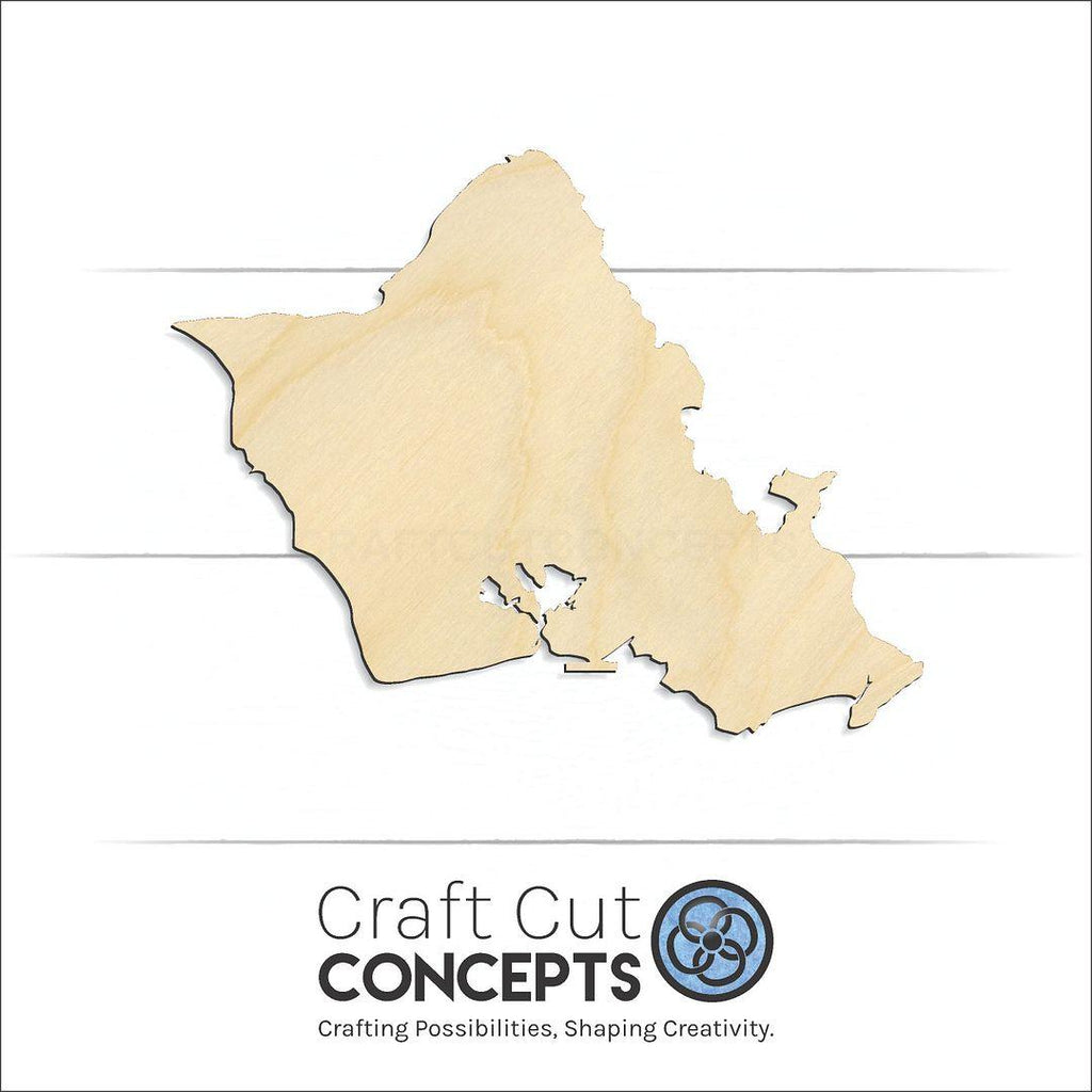 Craft Cut Concepts Logo under a wood State - Hawaiin island Ohau craft shape and blank