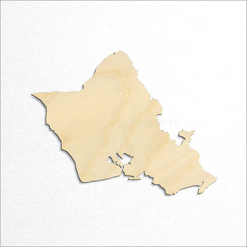 Wooden State - Hawaiin island Ohau craft shape available in sizes of 2 inch and up