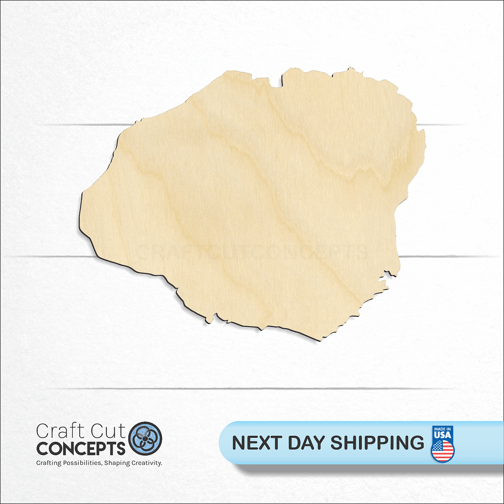 Craft Cut Concepts logo and next day shipping banner with an unfinished wood State - Hawaiin island Kauai craft shape and blank