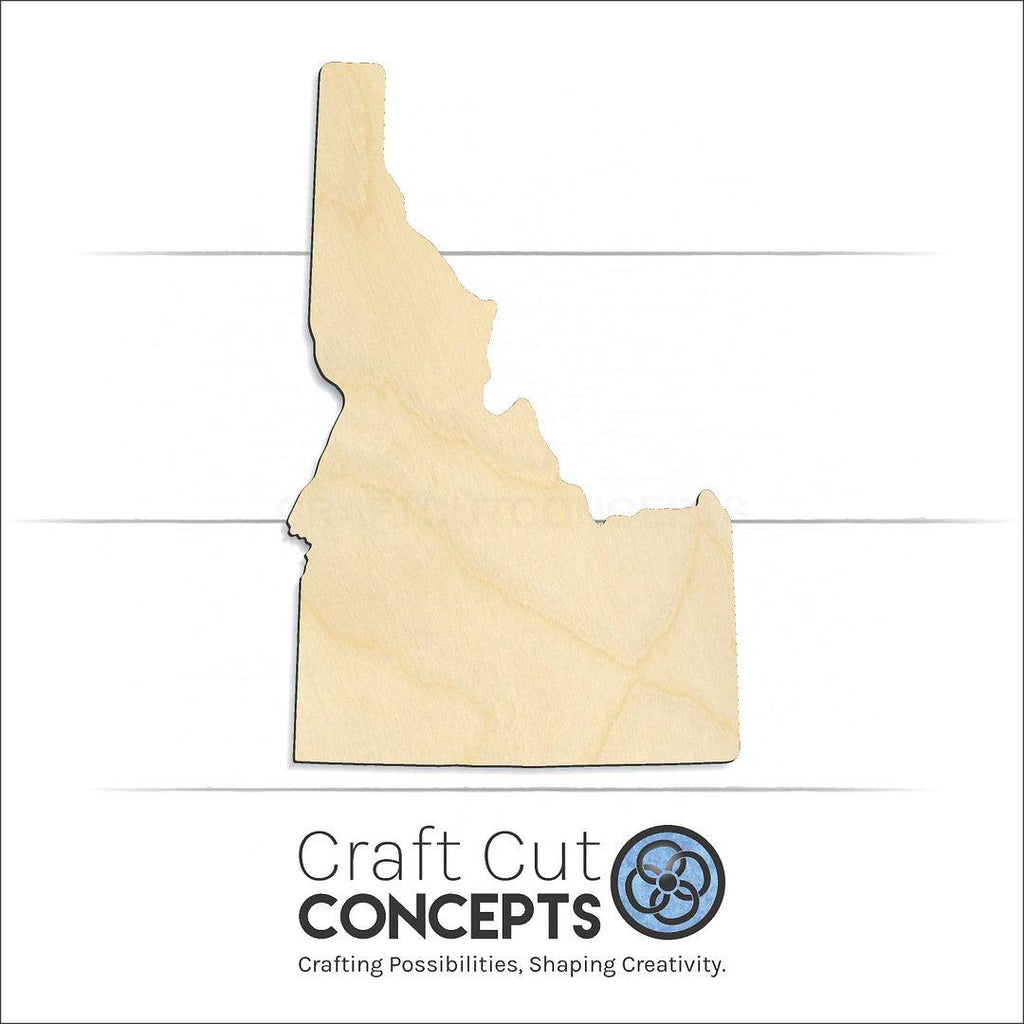 Craft Cut Concepts Logo under a wood State - Idaho CRAFTY craft shape and blank