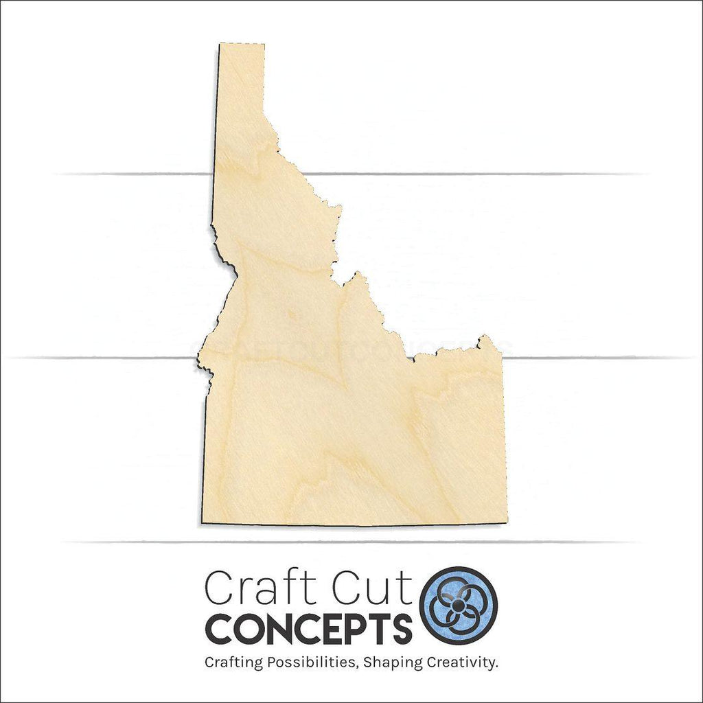 Craft Cut Concepts Logo under a wood State - Idaho craft shape and blank