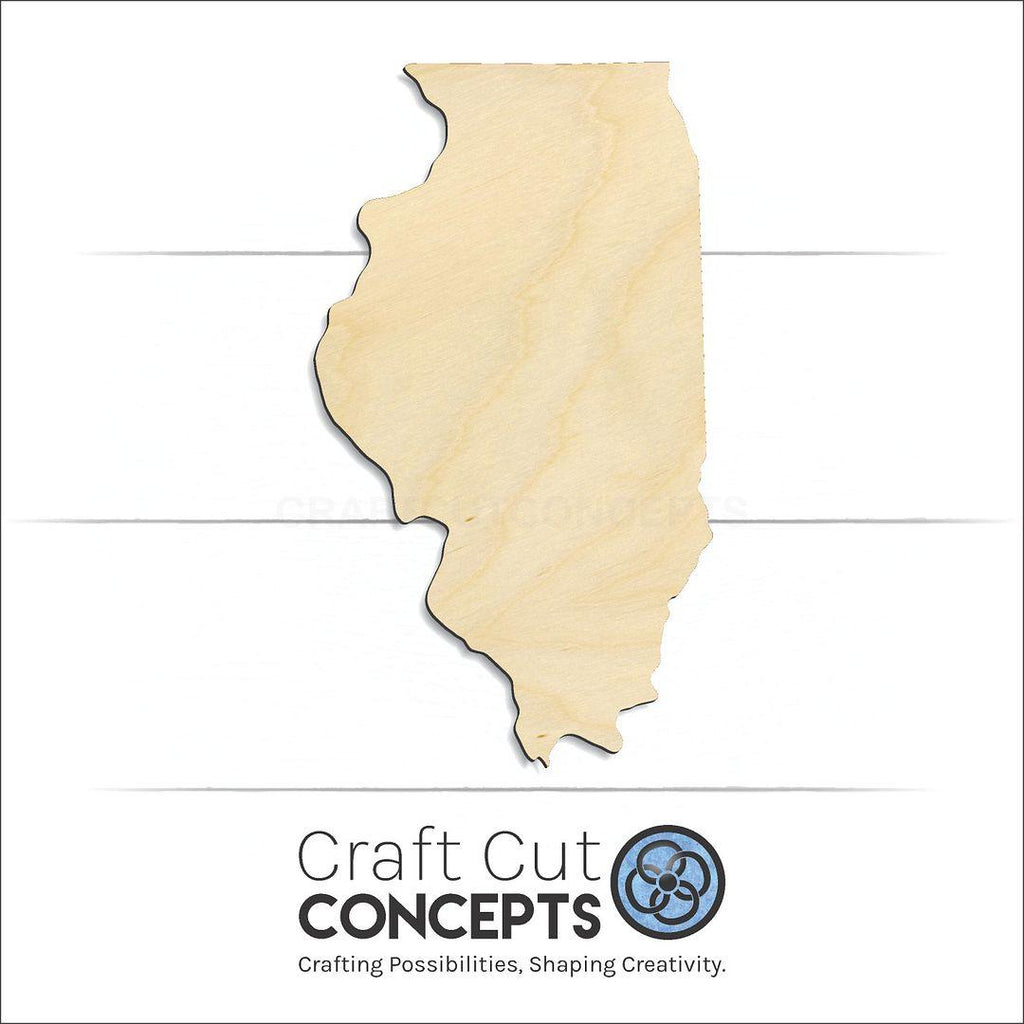 Craft Cut Concepts Logo under a wood State - Illinois CRAFTY craft shape and blank