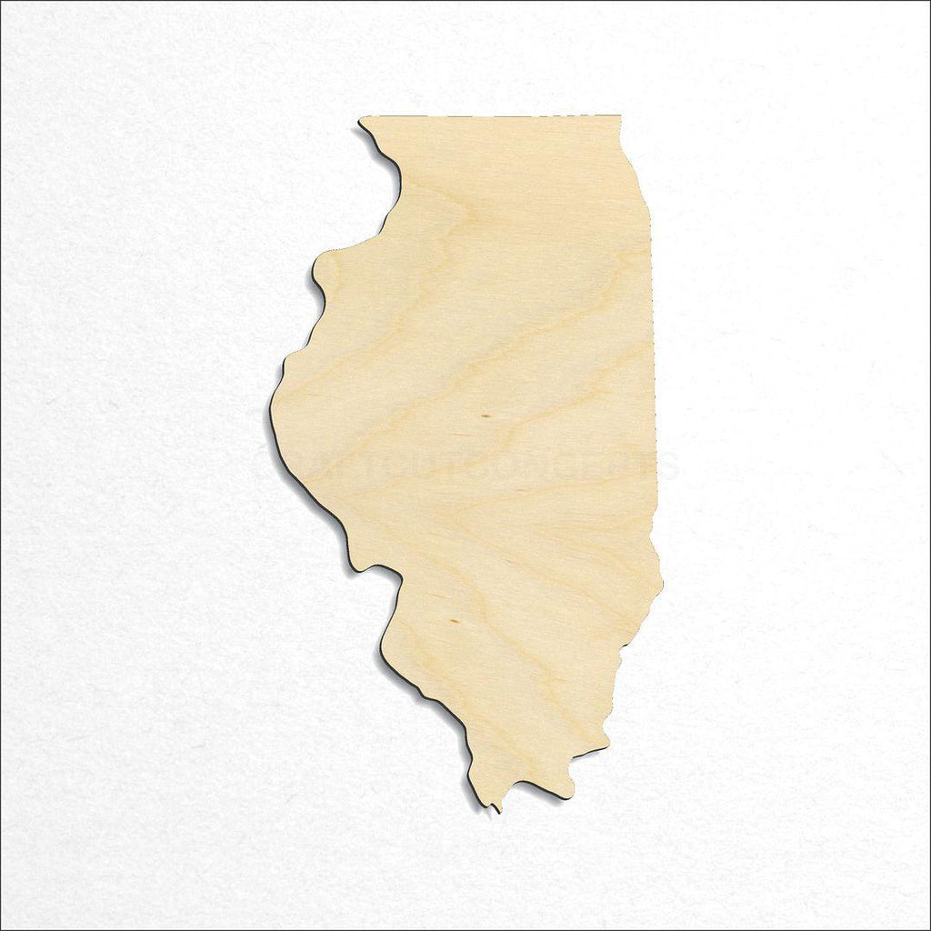 Wooden State - Illinois CRAFTY craft shape available in sizes of 1 inch and up