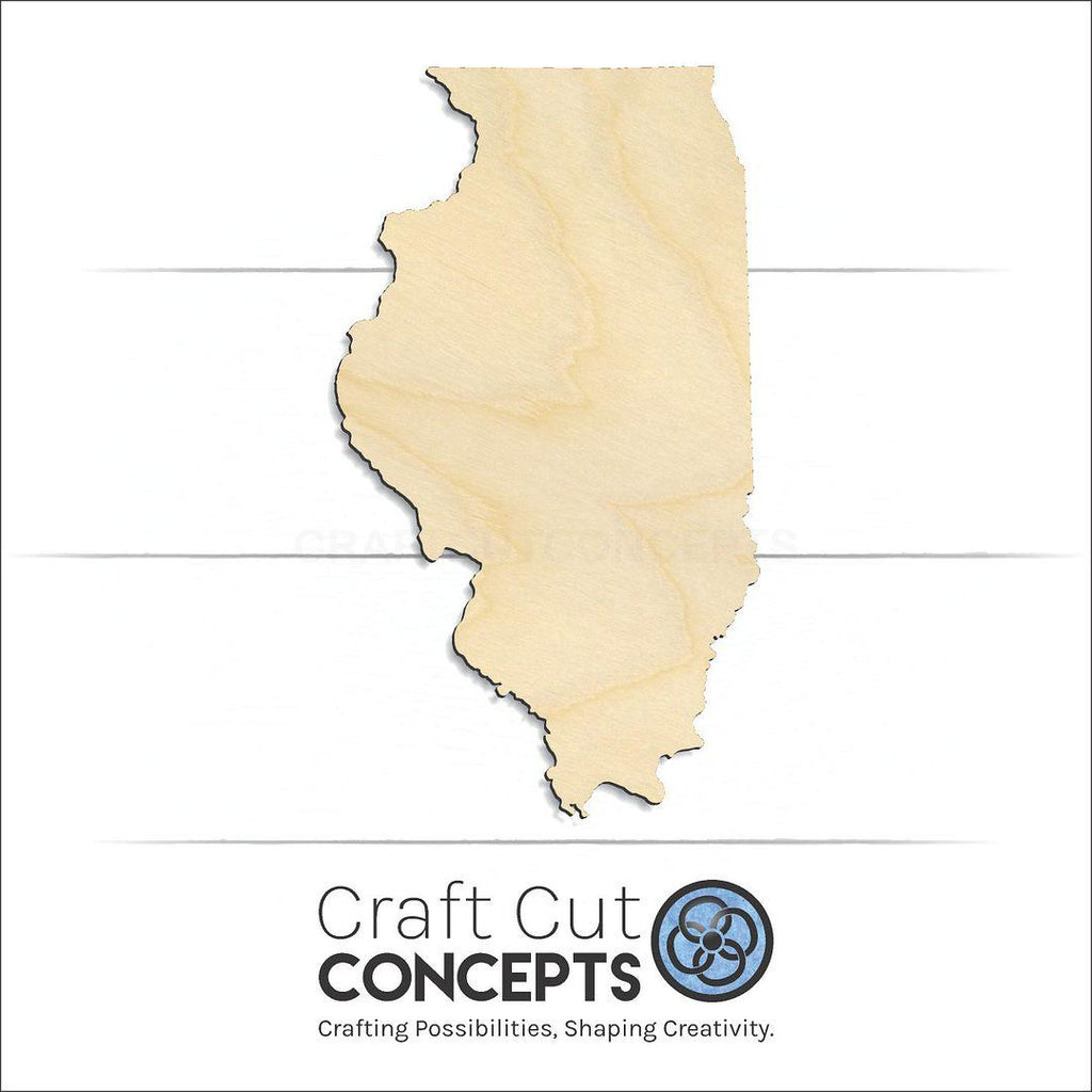 Craft Cut Concepts Logo under a wood State - Illinois craft shape and blank