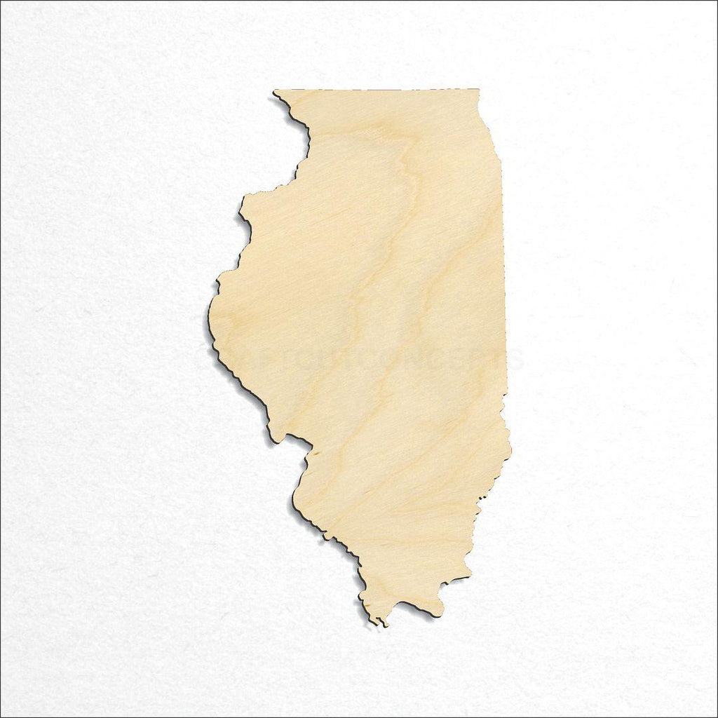 Wooden State - Illinois craft shape available in sizes of 3 inch and up