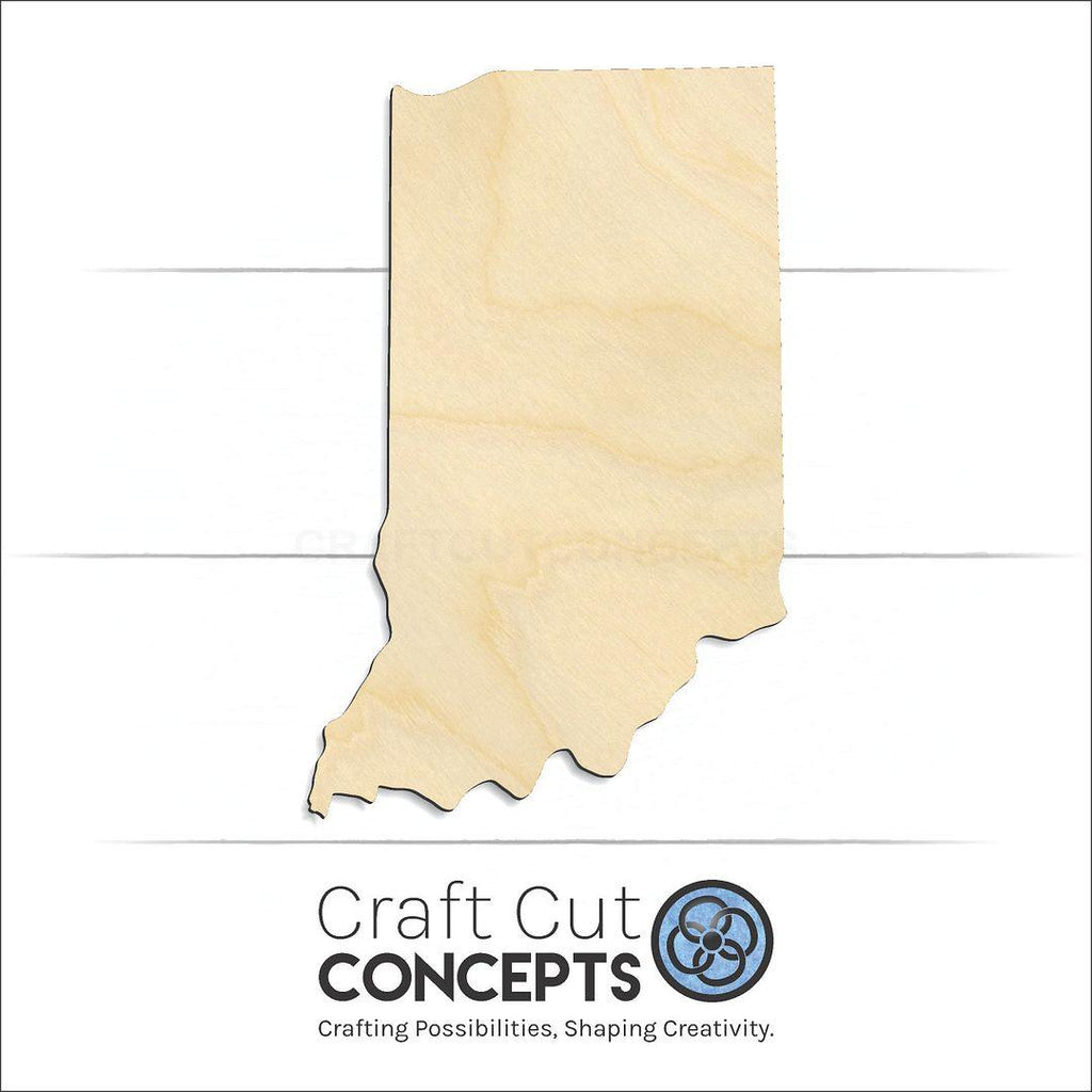 Craft Cut Concepts Logo under a wood State - Indiana CRAFTY craft shape and blank