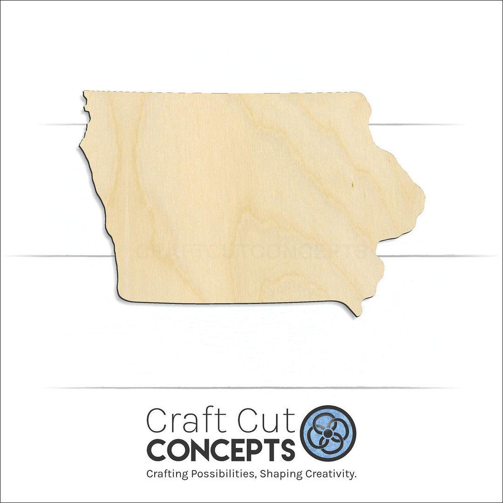 Craft Cut Concepts Logo under a wood State - Iowa CRAFTY craft shape and blank