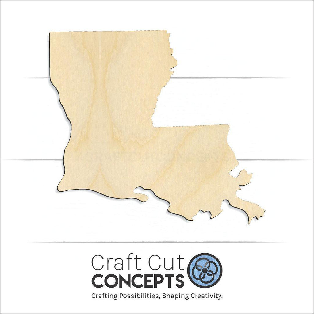 Craft Cut Concepts Logo under a wood State - Louisiana CRAFTY craft shape and blank