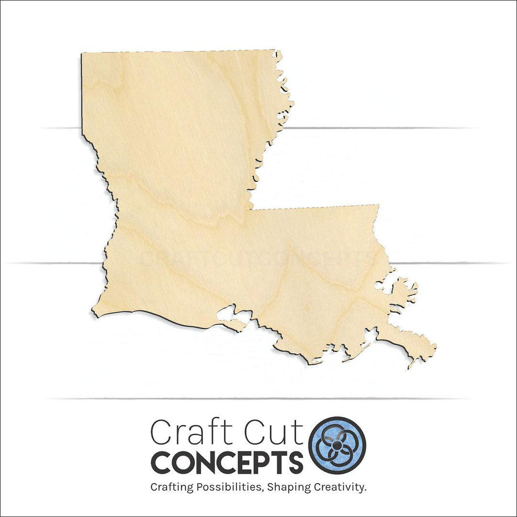 Craft Cut Concepts Logo under a wood State - Louisiana craft shape and blank