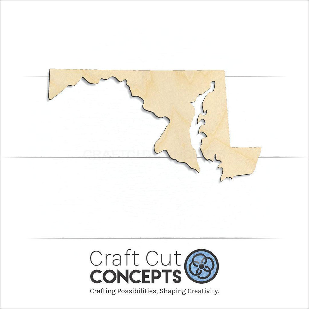 Craft Cut Concepts Logo under a wood State - Maryland CRAFTY craft shape and blank