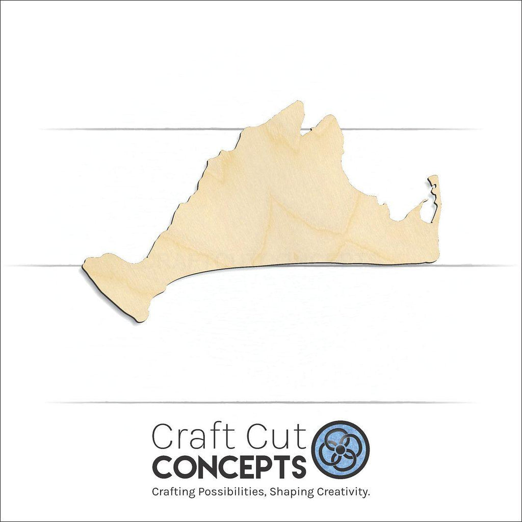 Craft Cut Concepts Logo under a wood State - Massachusetts Mathas Vineyard craft shape and blank