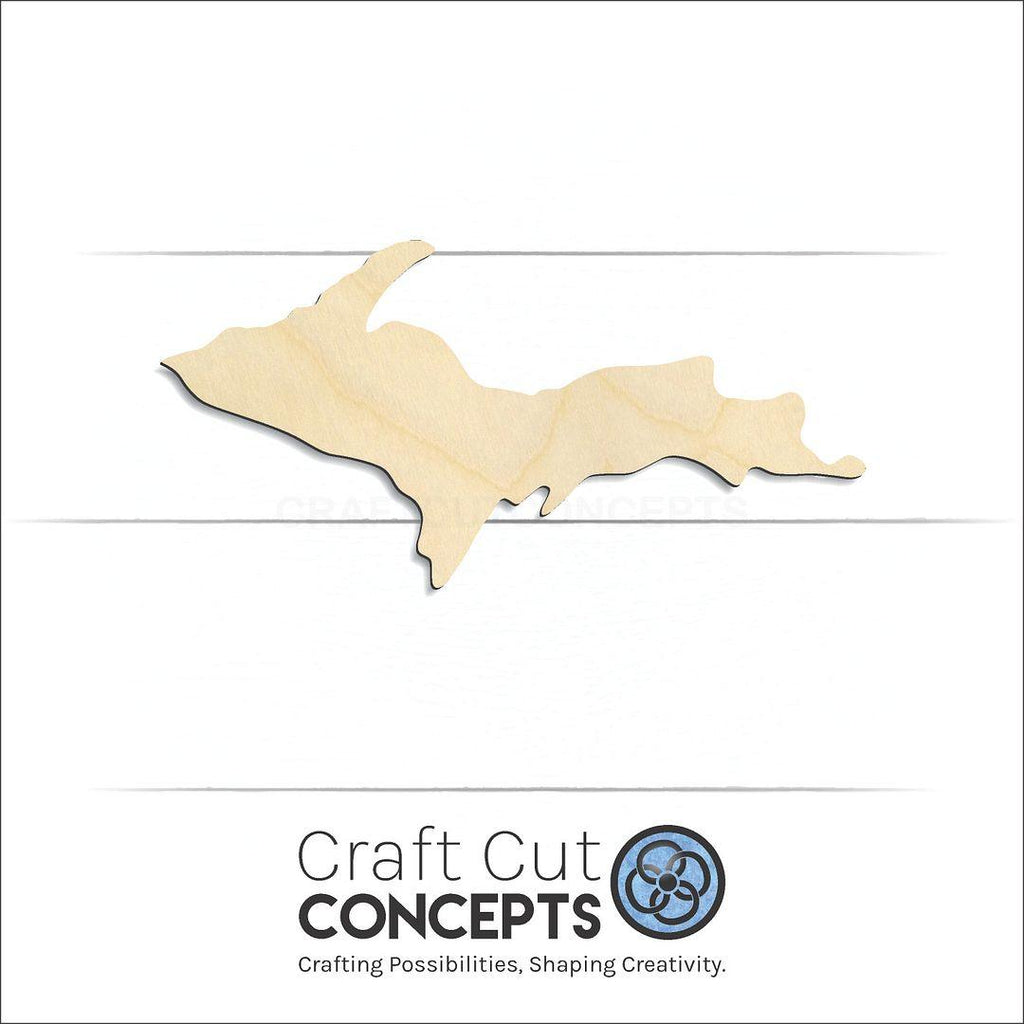 Craft Cut Concepts Logo under a wood State - Michigan UP CRAFTY craft shape and blank