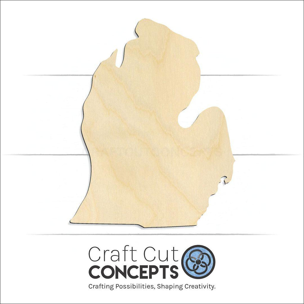 Craft Cut Concepts Logo under a wood State - Michigan LP CRAFTY craft shape and blank