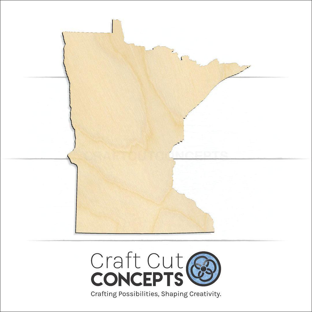 Craft Cut Concepts Logo under a wood State - Minnesota craft shape and blank