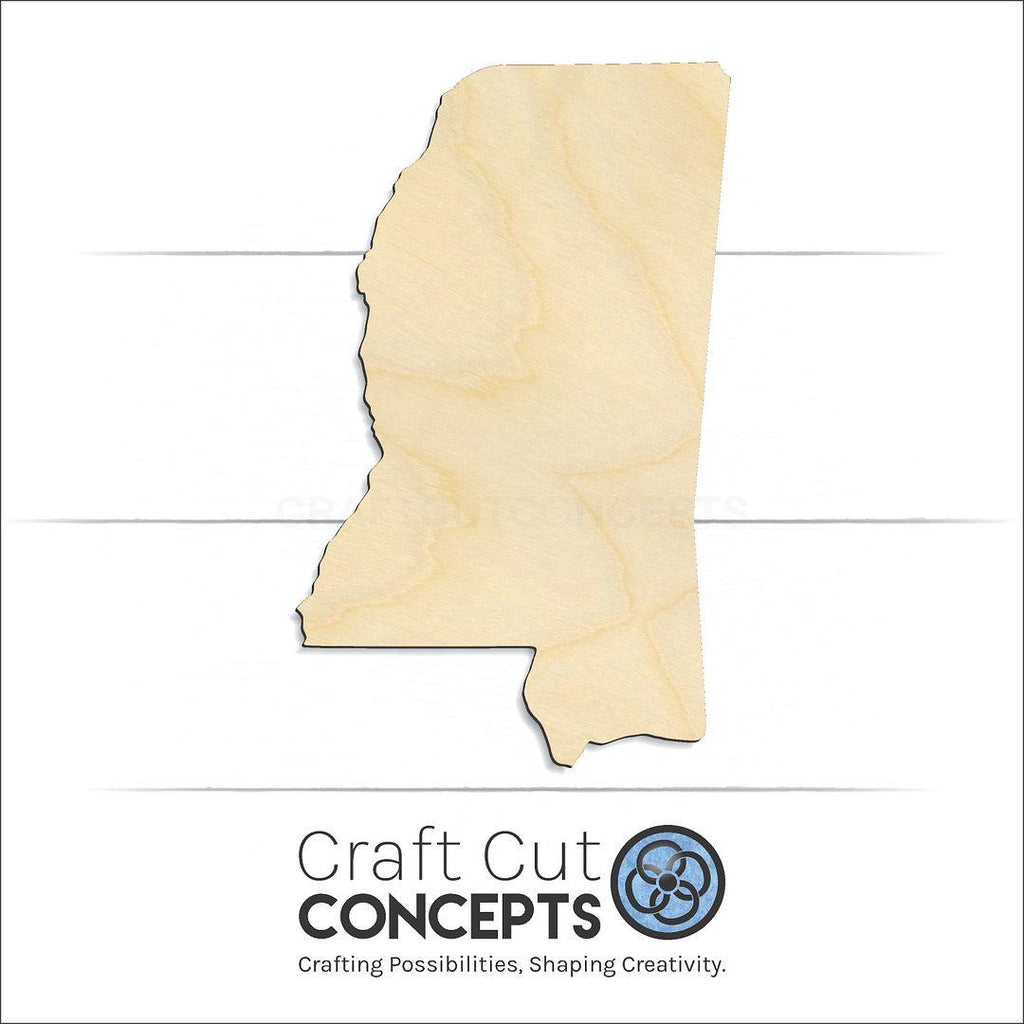 Craft Cut Concepts Logo under a wood State - Mississippi CRAFTY craft shape and blank