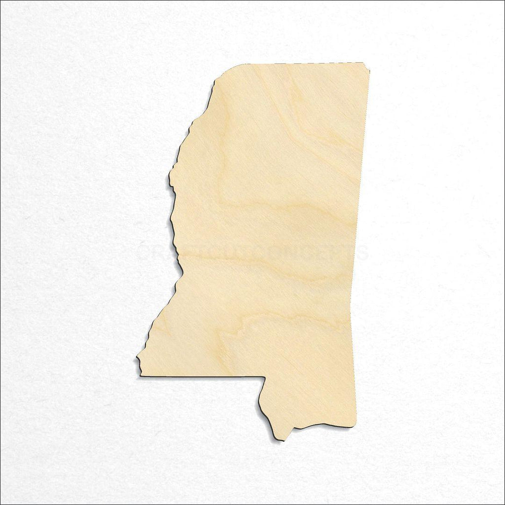 Wooden State - Mississippi CRAFTY craft shape available in sizes of 1 inch and up