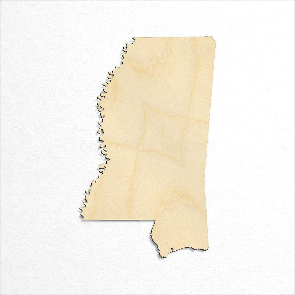 Wooden State - Mississippi craft shape available in sizes of 4 inch and up