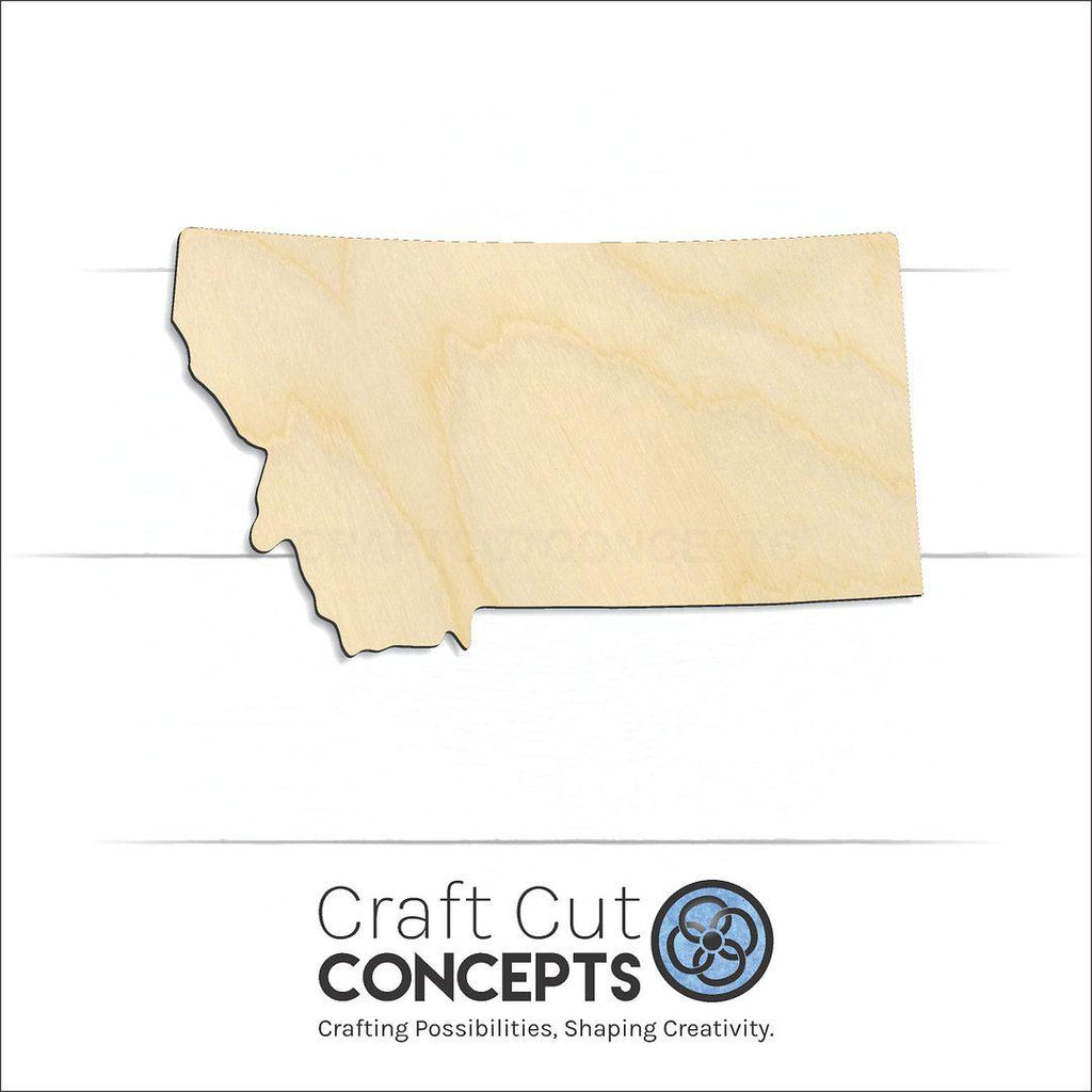 Craft Cut Concepts Logo under a wood State - Montana CRAFTY craft shape and blank