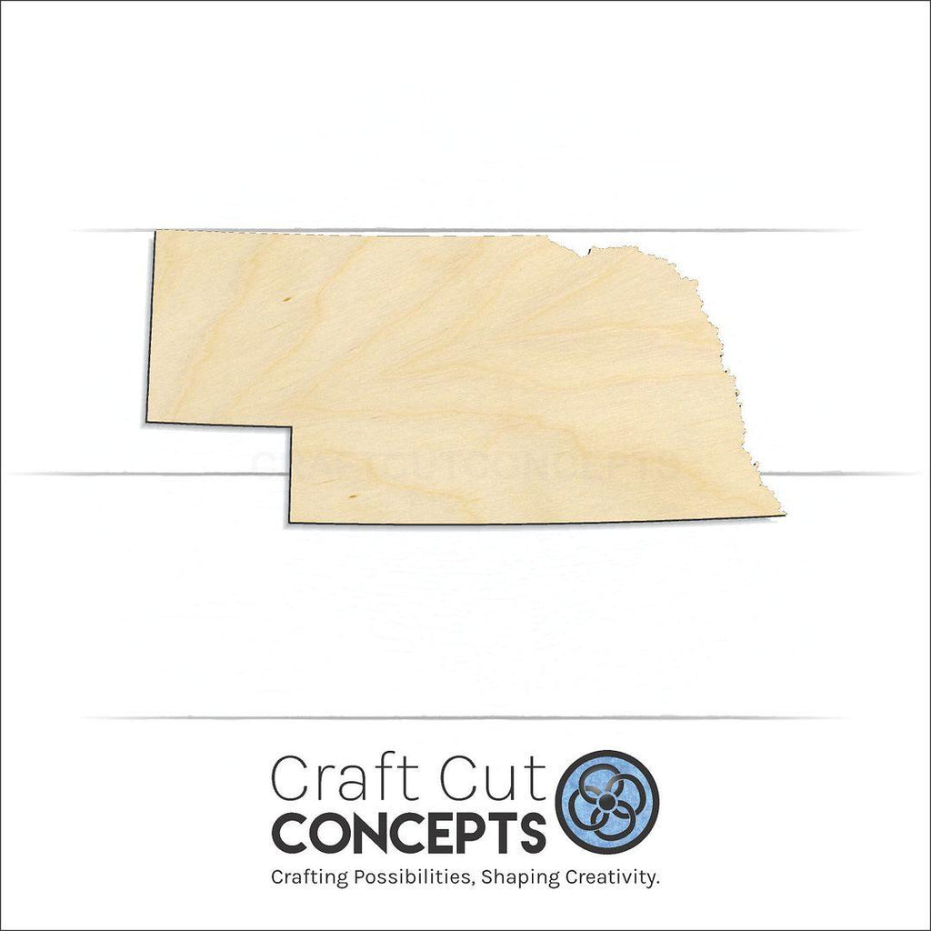 Craft Cut Concepts Logo under a wood State - Nebraska craft shape and blank