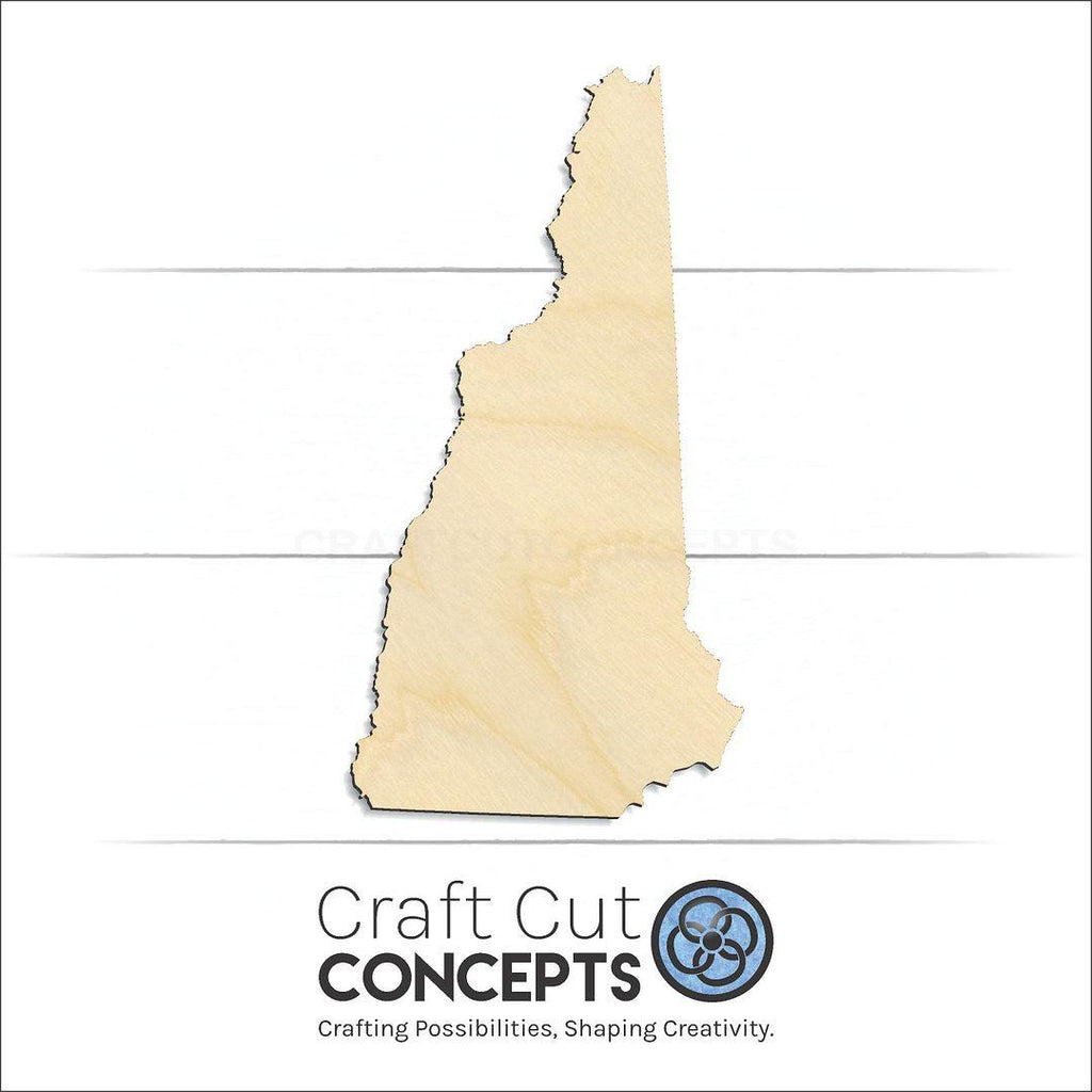 Craft Cut Concepts Logo under a wood State - New Hampshire craft shape and blank