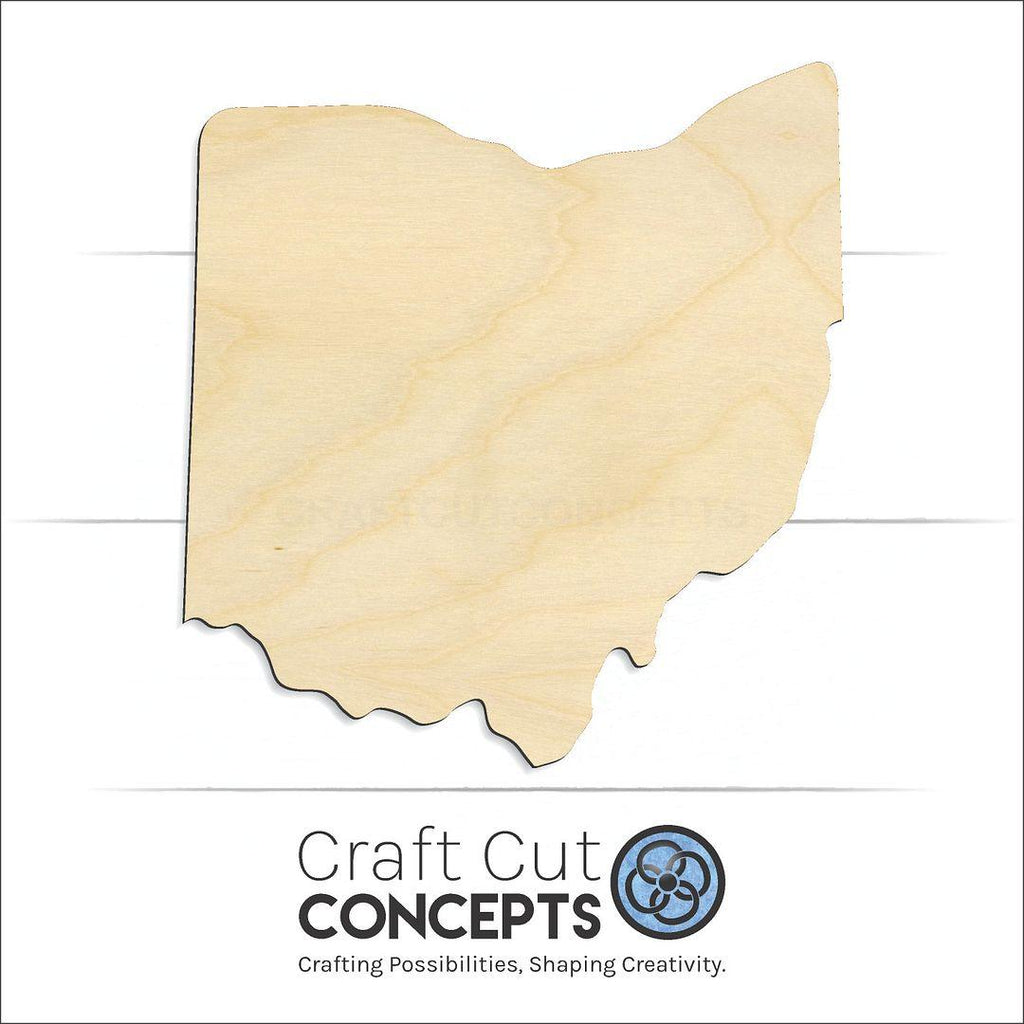 Craft Cut Concepts Logo under a wood State - Ohio CRAFTY craft shape and blank