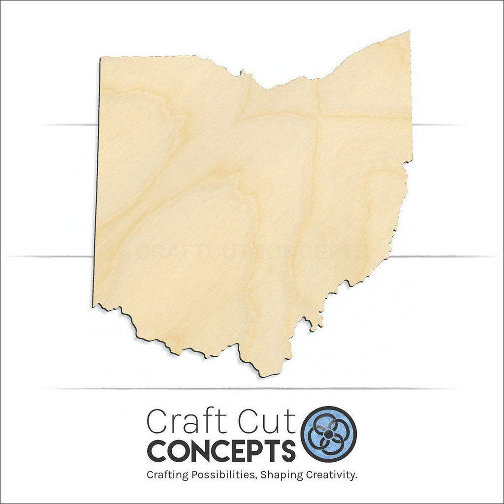 Craft Cut Concepts Logo under a wood State - Ohio craft shape and blank