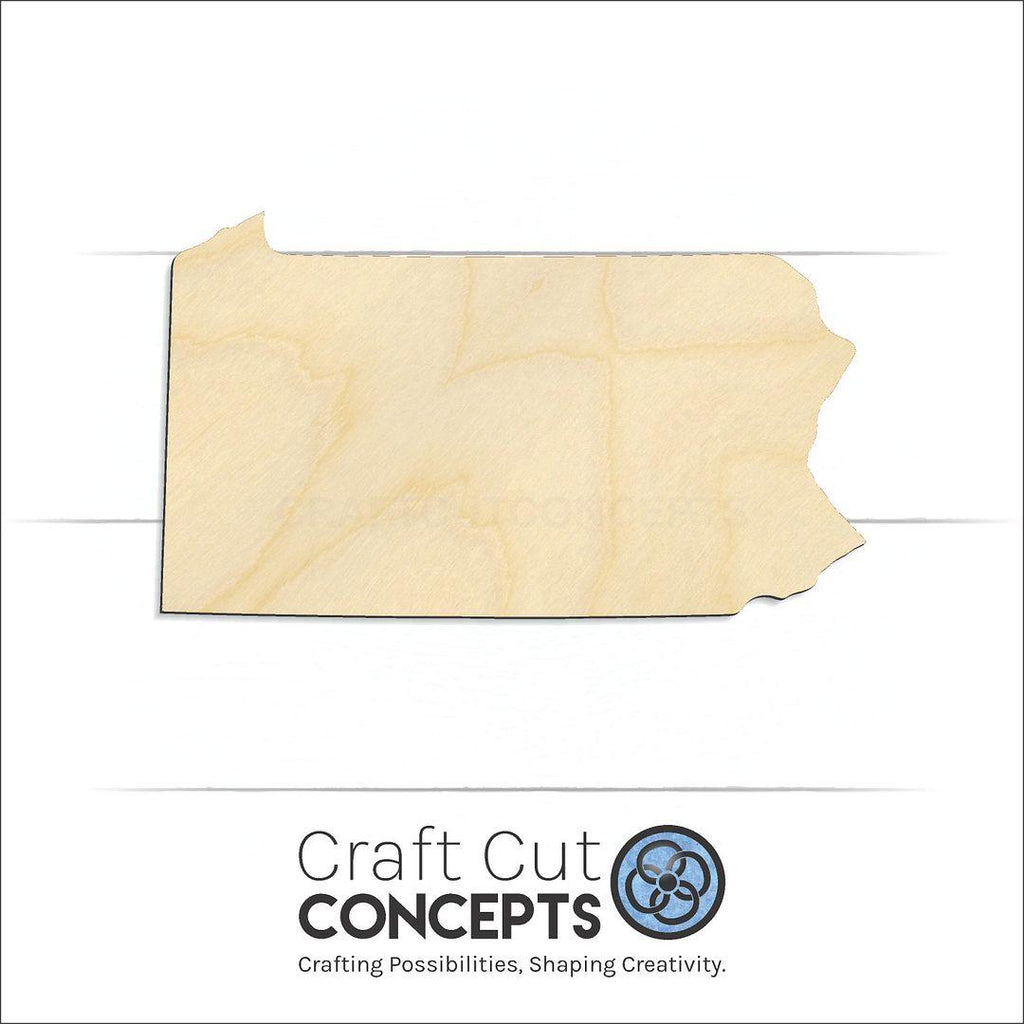 Craft Cut Concepts Logo under a wood State - Pennsylvania CRAFTY craft shape and blank