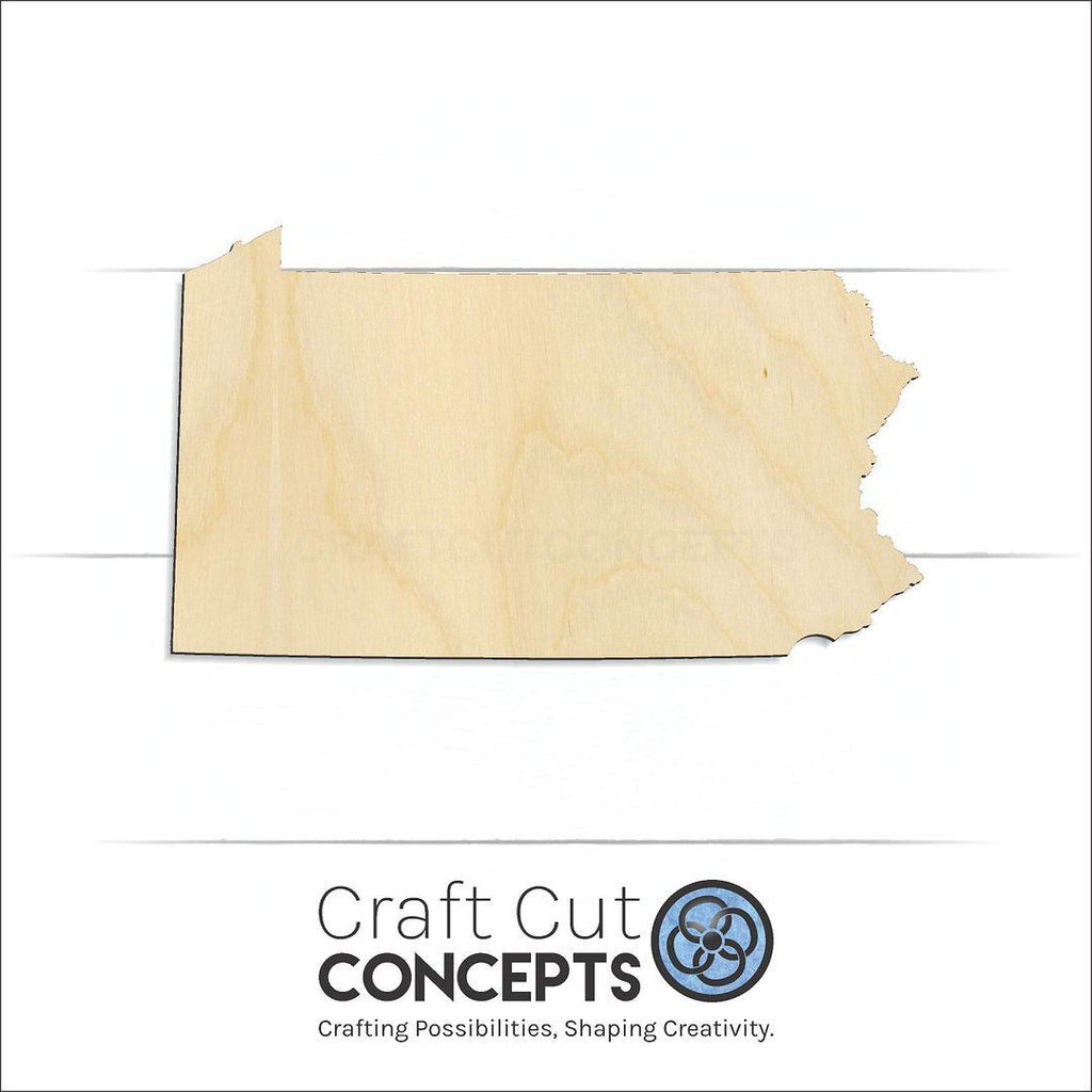 Craft Cut Concepts Logo under a wood State - Pennsylvania craft shape and blank