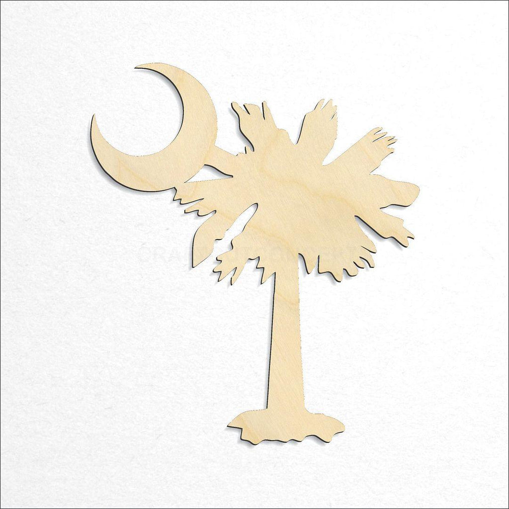 Wooden State - South Carolina Flag Crescent craft shape available in sizes of 4 inch and up