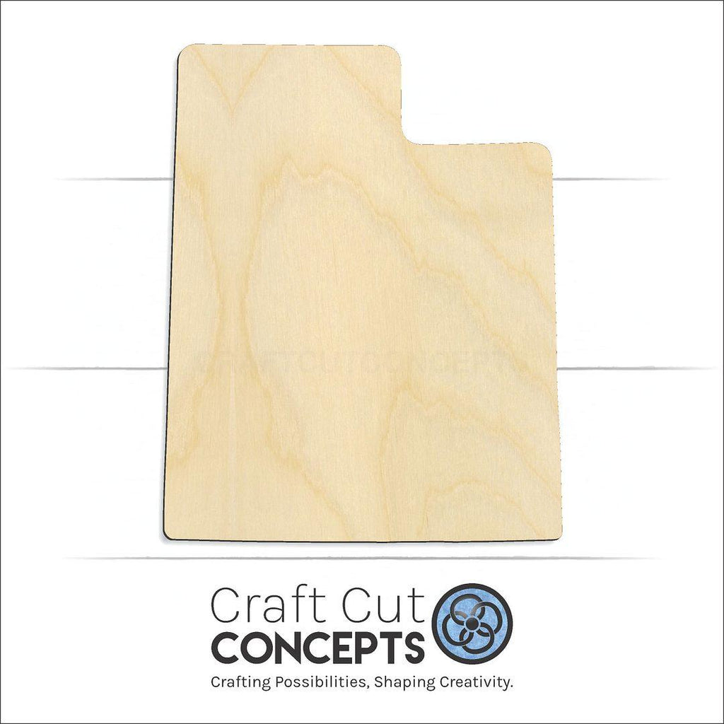 Craft Cut Concepts Logo under a wood State - Utah CRAFTY craft shape and blank