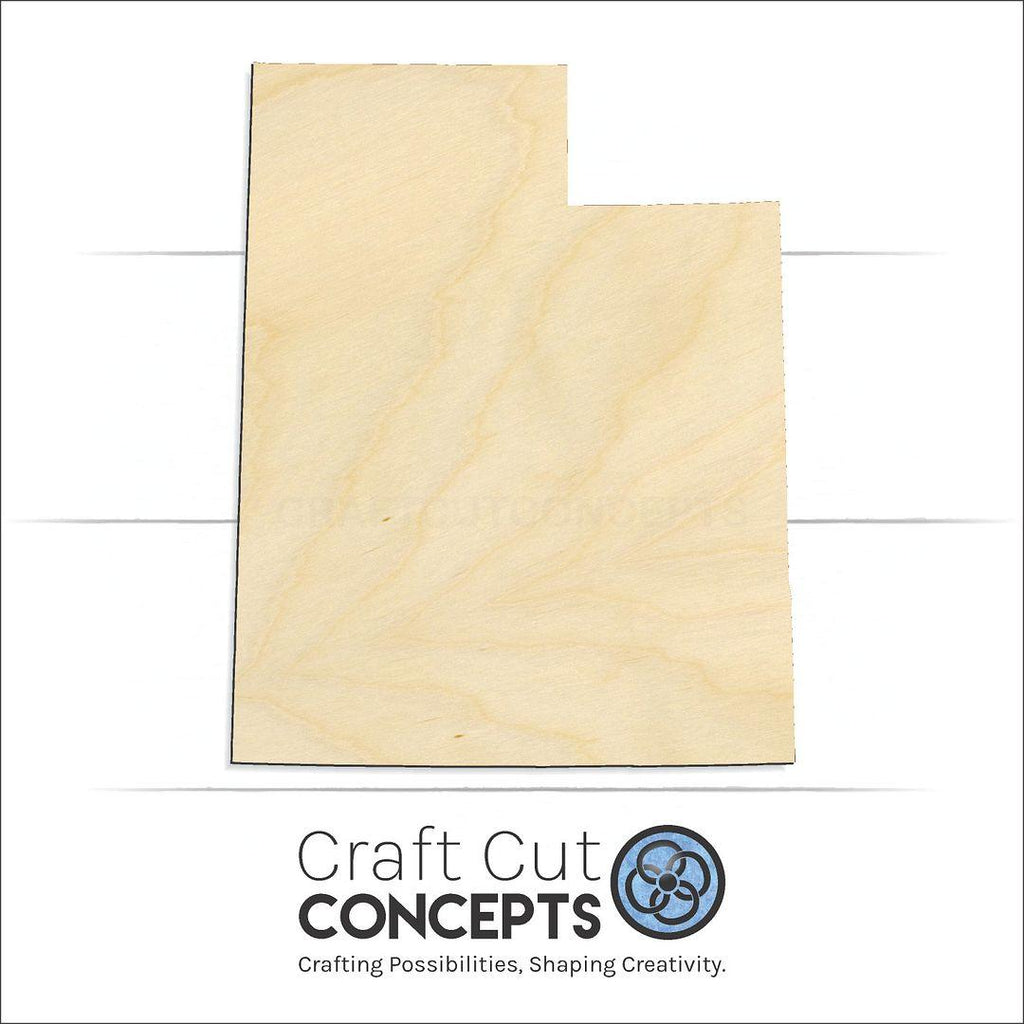 Craft Cut Concepts Logo under a wood State - Utah craft shape and blank